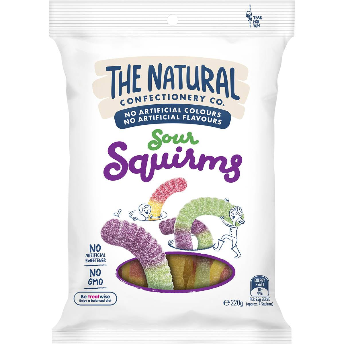 The Natural Confectionery Co Sour Squirms 220gm