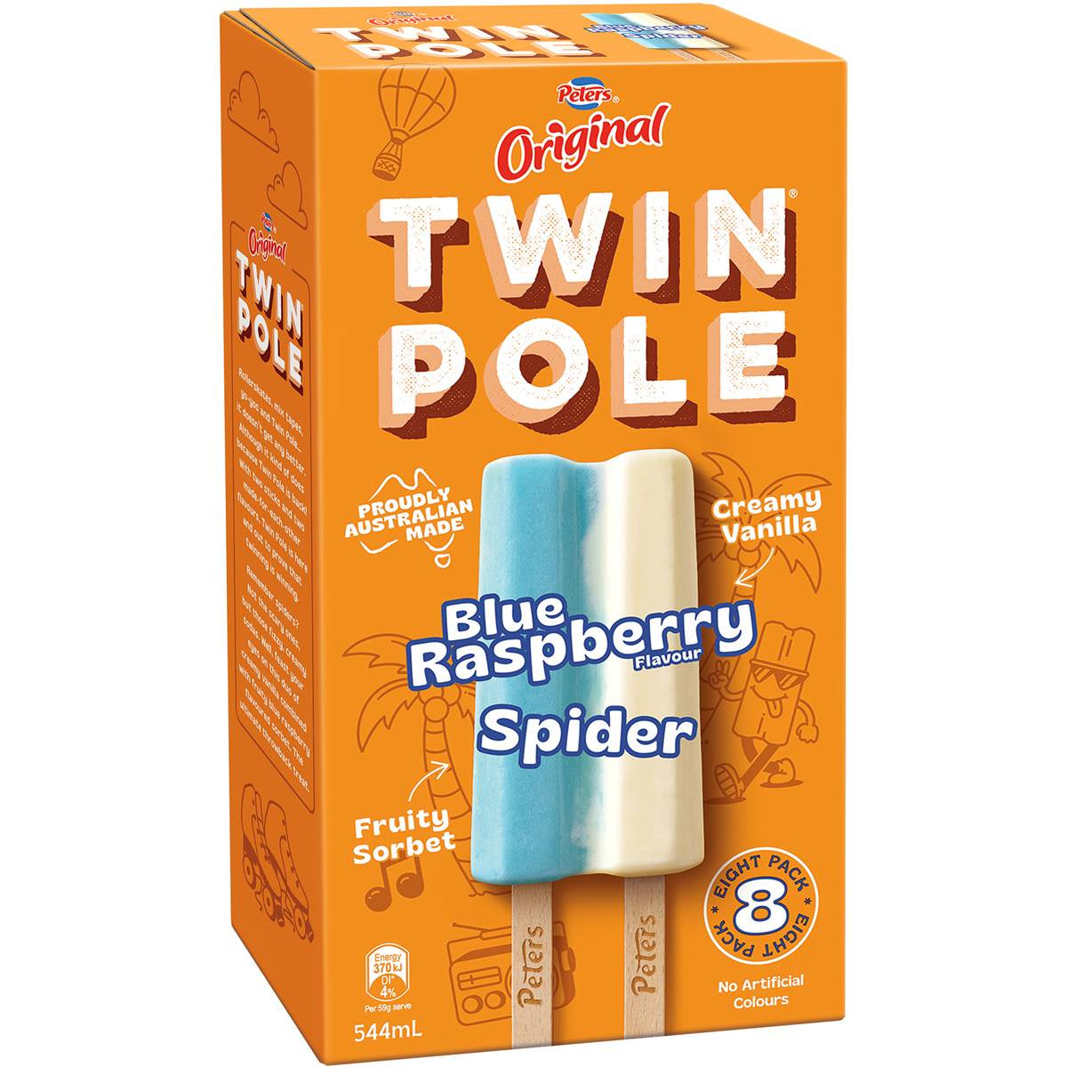 Peters original twin pole blue raspberry spider 74ml