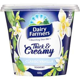 Dairy Farmers Thick & Creamy Classic Vanilla Yoghurt 600g