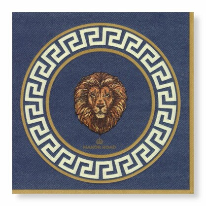 Manor Road Vittalio Navy Napkins - Luncheon