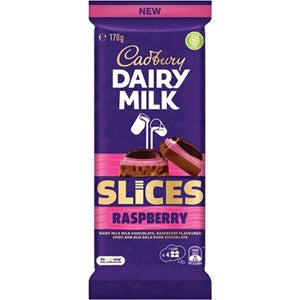 Cadbury Chocolate Raspberry Slice Block 178g