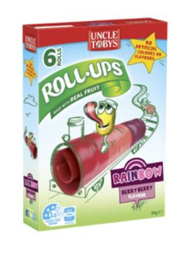 Uncle Toby Roll Ups Rainbow Berry 94gm