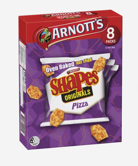 Arnott's Shapes Originals Cracker Biscuits Pizza 8 Pack 200g