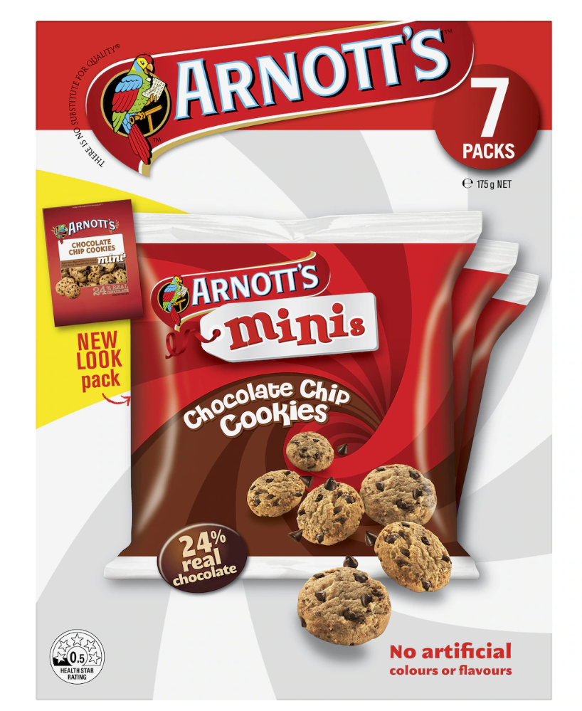 Arnott's Mini Choc Chip Cookie Multipack Biscuits 7 Pack