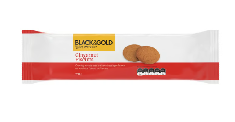 Black & Gold Gingernut Biscuits 200gm