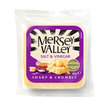 Mersey Valley Salt & Vinegar Cheddar Cheese Block 80g