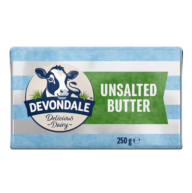 Devondale Butter Block Unsalted 250g