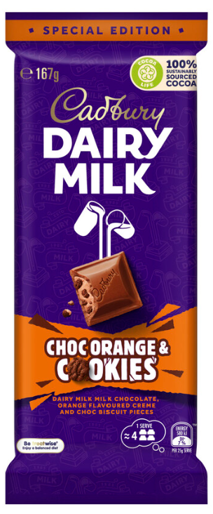 Cadbury Choc Orange Cookie Block 167g