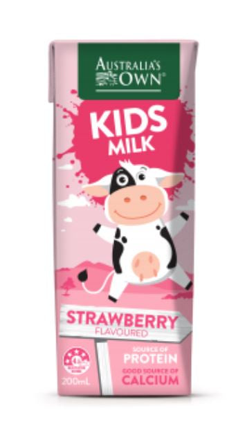 Australia's Own Kids Milk Strawberry 6x200ml