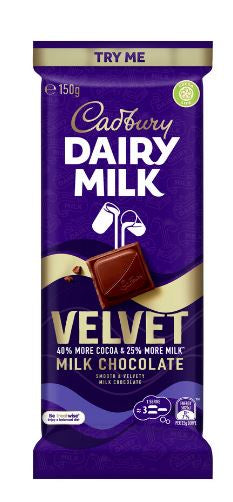 Cadbury Choc Velvet Milk Block 150g