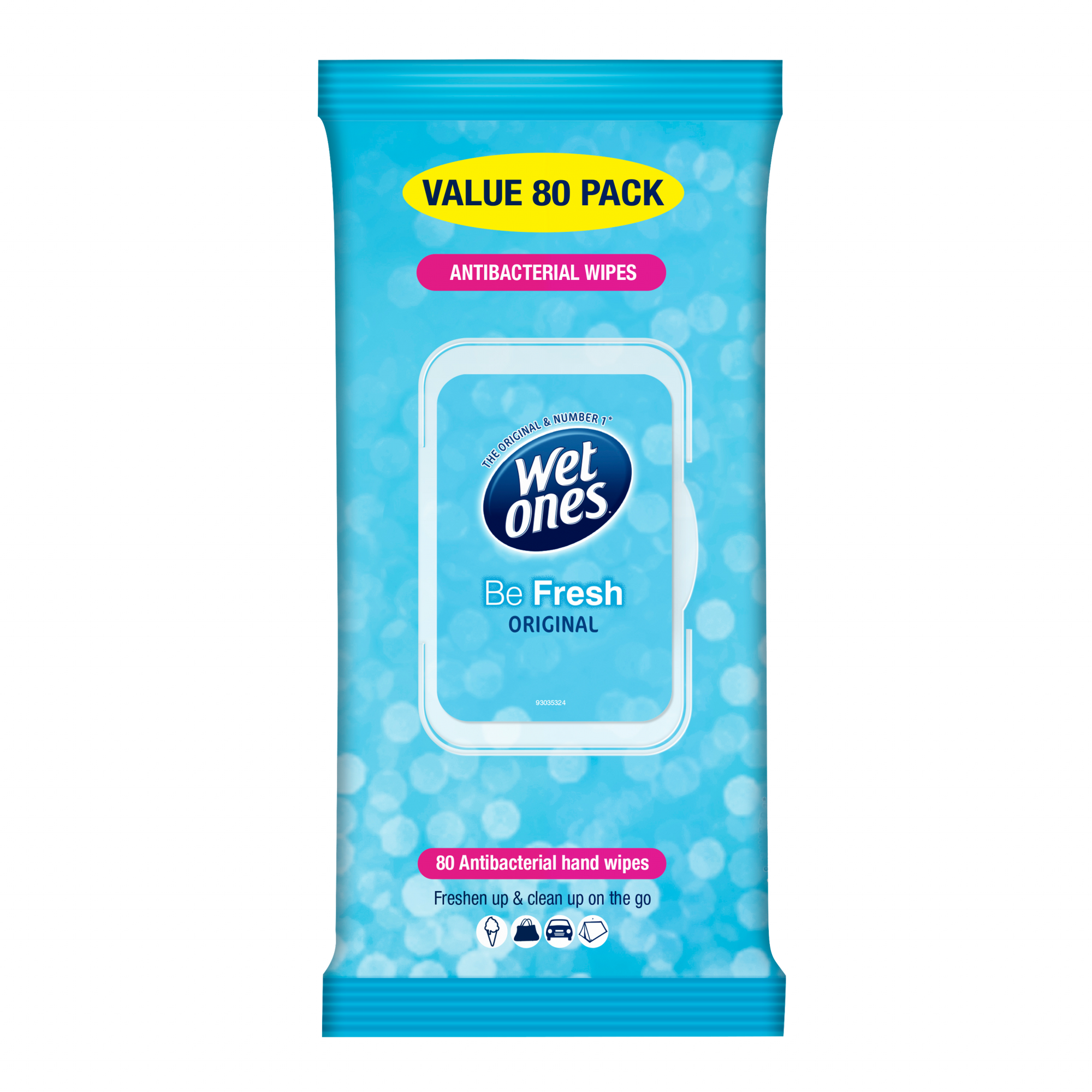 Wet Ones Moist Antibacterial Wipes Be Fresh 80 Pack