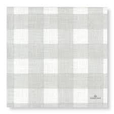 Linen (Gingham Soft Grey) Napkins - Dinner