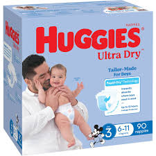 Huggies Ultra Dry Nappies Boys Size 3 6-11kg 90pk