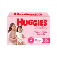 Huggies Ultra Dry Nappies Girl Size 6 16+kg 60pk