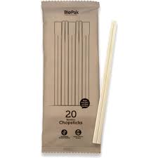 Biopak Chopsticks Wooden 20pk