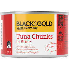 Black & Gold Tuna Chunks in Brine 425g