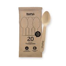 Biopak Teaspoons Wooden 20pk