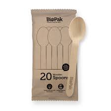 Biopak Spoon Wooden 20pk