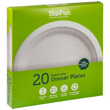 Biopak Plates Biocane 25cm 20pk