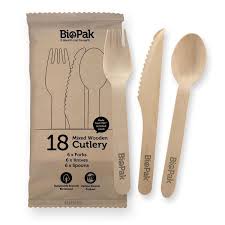 Biopak Cutlery Mix Wooden 18pk