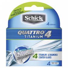 Schick Quatro Blades Titanium - Mens 4Pack