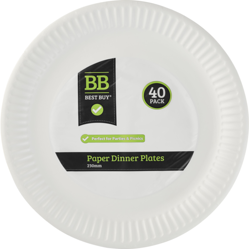 Best Buy Paper Plate 230mm 40pk