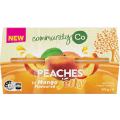 Community Co Diced Peaches in Mango Jelly 125g x 4