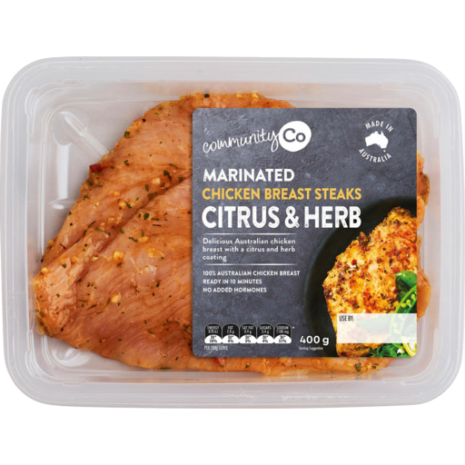 Community Co Chicken Breast Steaks Citrus & Herb 400gm