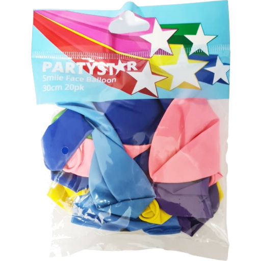 Korbond Party Star Smile Face Balloon 20 Pack