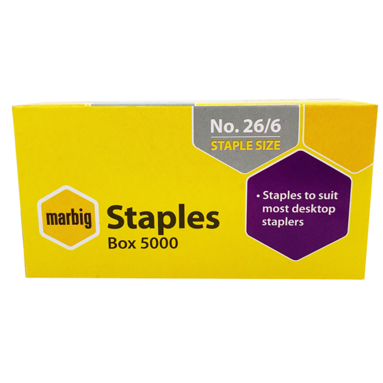 Marbig Staples Box 5000 No.26/6