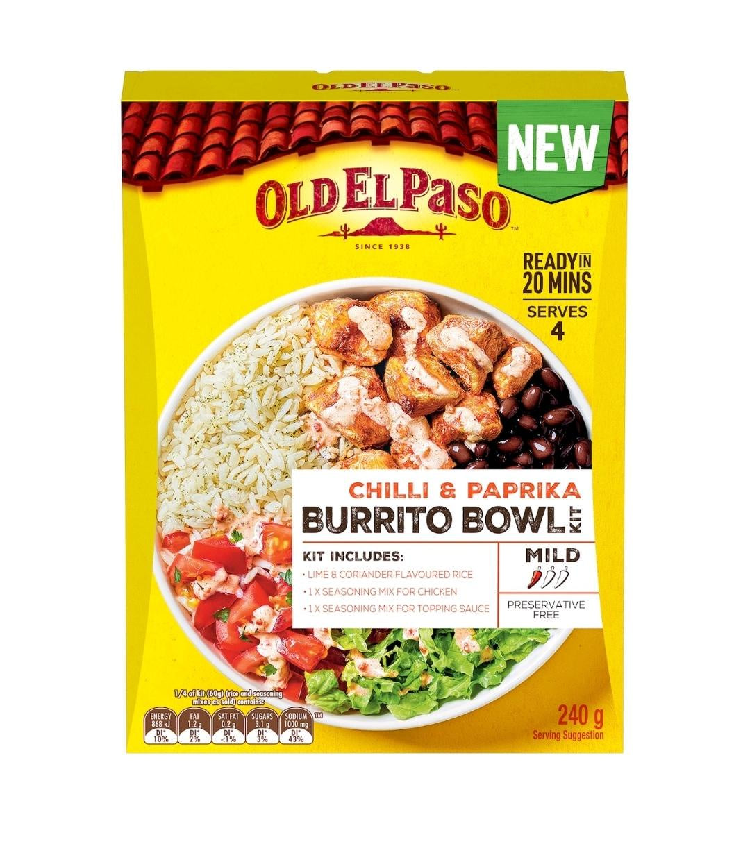 Old El Paso Burrito Bowl Kit 240g