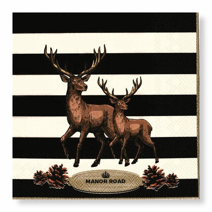 MR Striped Deer Napkins - Luncheon