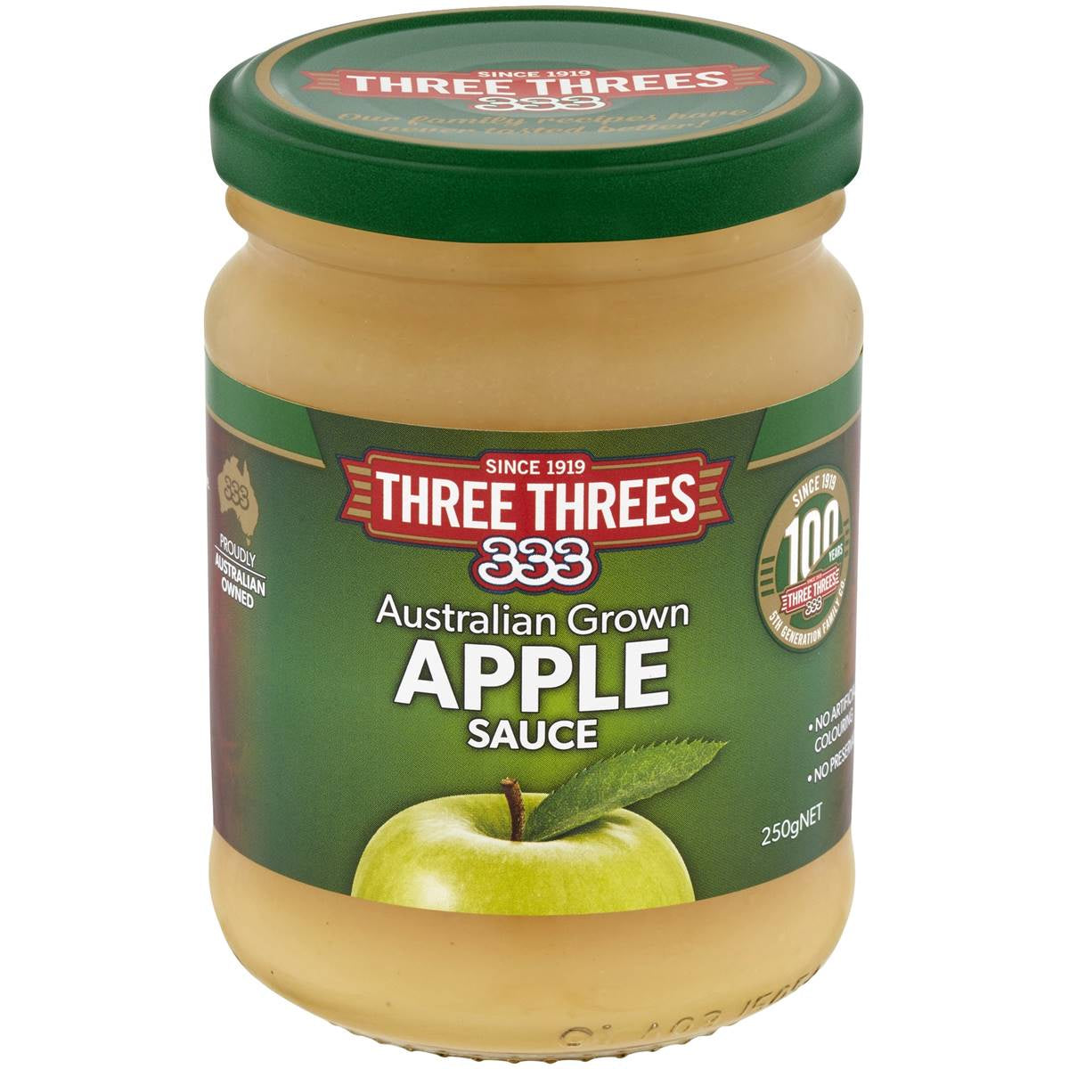 Three Threes Fruit Sauce Apple 250g