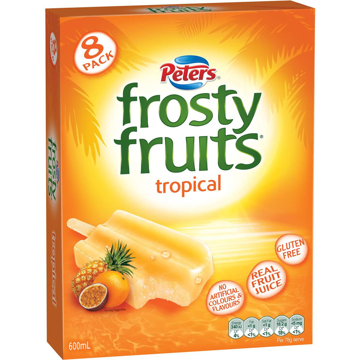 Peters frosty fruits ice cream tropical (8x75ml)x6