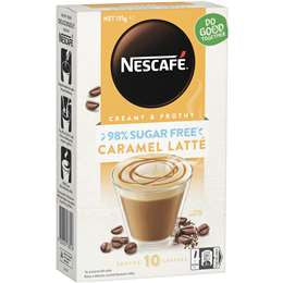 Nescafe Coffee Sachet 98% Sugar Free Caramel Latte 10pk