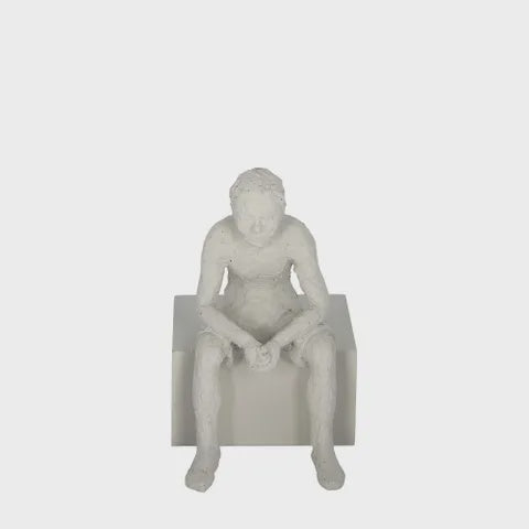 Dillon Polyresin Sitting Man Grey