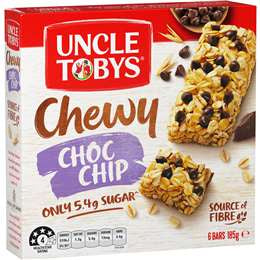 Uncle Toby Muesli Bars Chewy Choc Chip 185g