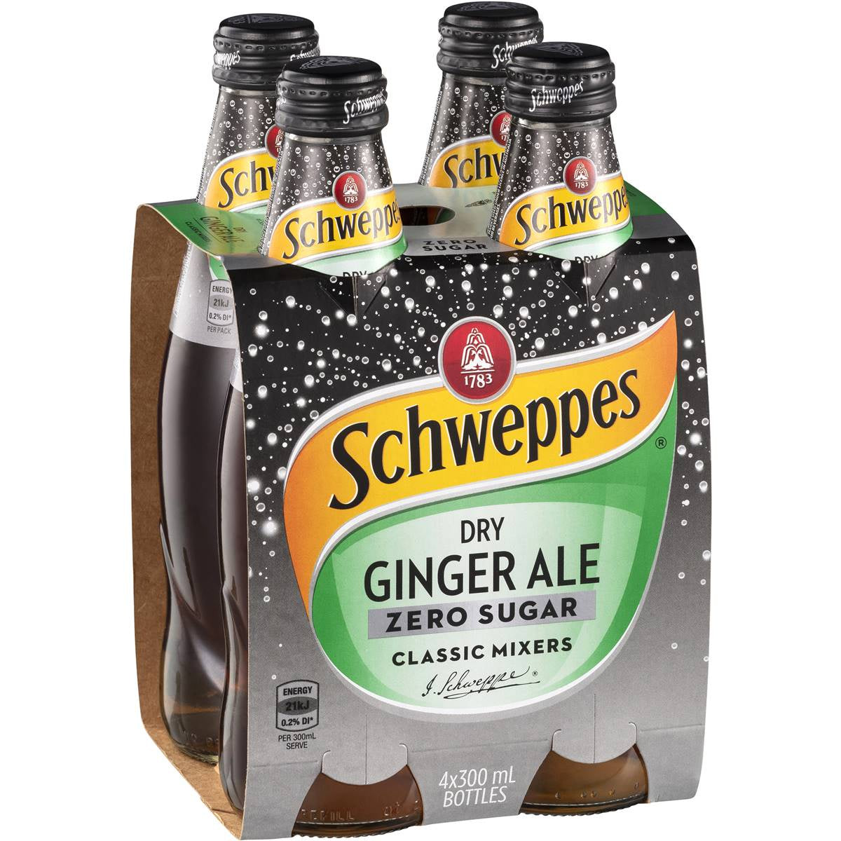 Schweppes Dry Ginger Ale Zero Sugar 300ml x 4pk