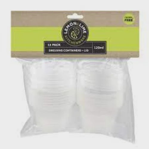 Lemon&Lime Dressing Containers with Lids 15 Pack 120ml