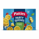 Patties Party Quiche Spinach & Feta 12pk 550g