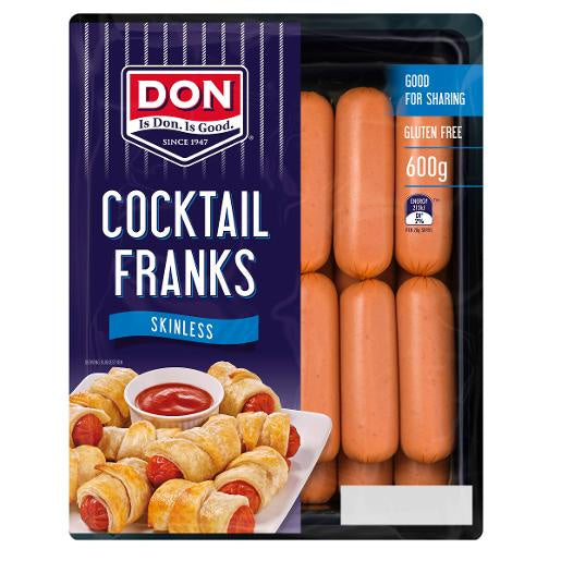 Don Skinless Cocktail Franks 600g