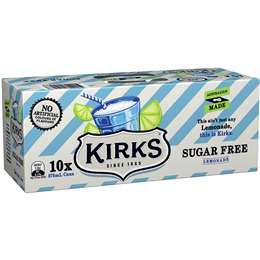 #Kirks Lemonade Sugar Free Cans 375ml x 10pk