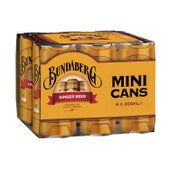 Bundaberg Ginger Beer Mini Cans 6pk 200ml