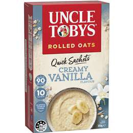 Uncle Tobys Rolled Oats Quick Sachets Creamy Vanilla 10pk 350g