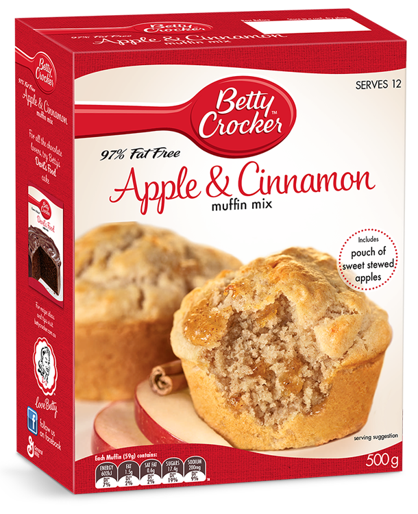 Betty Crocker Low Fat Apple & Cinnamon Muffin Mix 500g