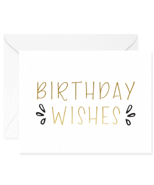 Birthday Wishes Gold Foil Greeting Card