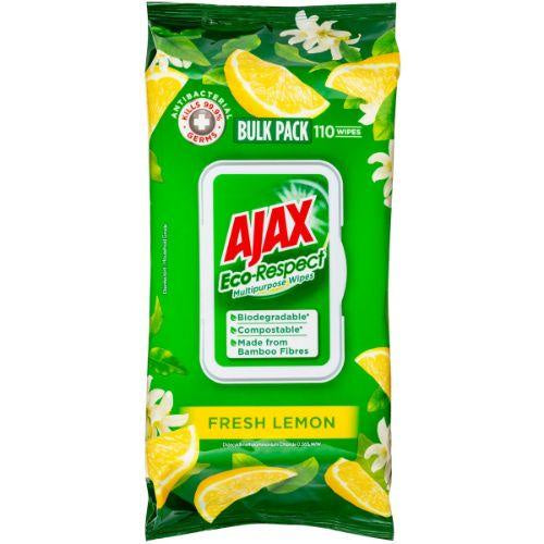 Ajax Wipes Antibacterial Lemon 110 Pack