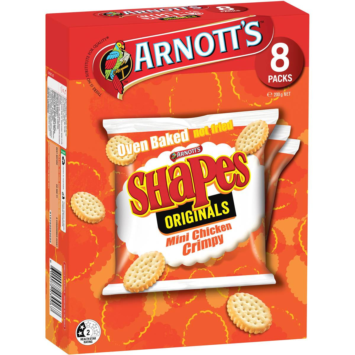 Arnotts Shapes Mini Chicken Crimpy 8pk 200g