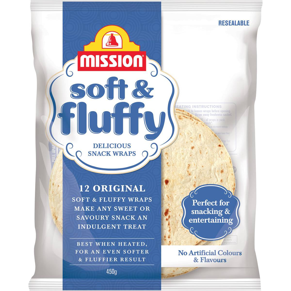 Mission Wraps Soft & Fluffy 450g 12pk