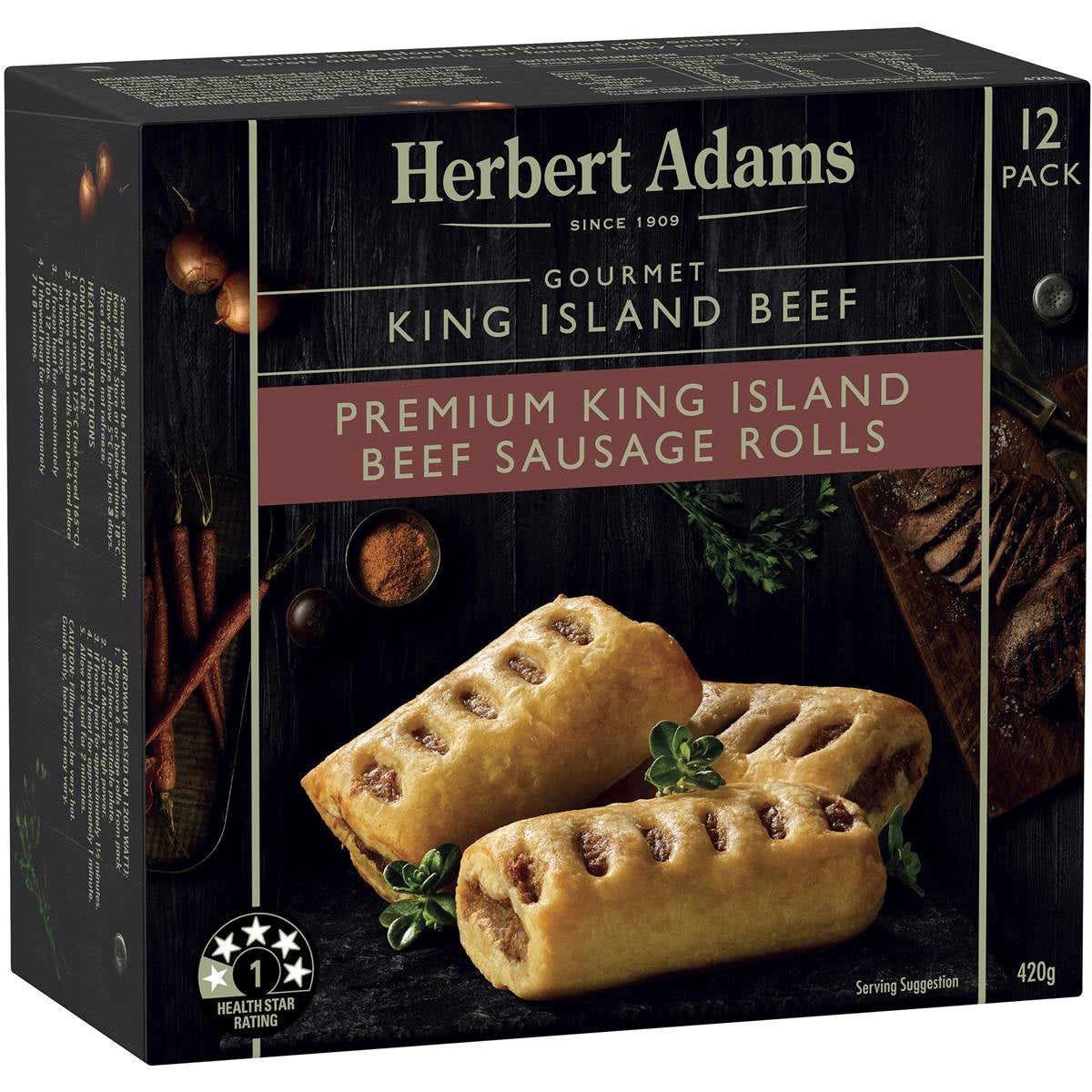 Herbert Adams Sausage rolls Gourmet Beef 420g